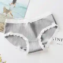 Серый женские хлопковые трусы слипы