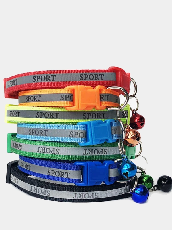 Ошейник для собак и кошек SPORT, с бубенчиком, светоотражающий, 1 х 31 см
