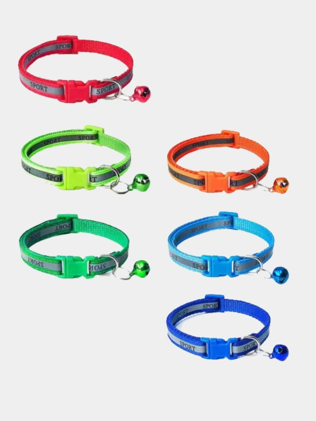 Ошейник для собак и кошек SPORT, с бубенчиком, светоотражающий, 1 х 31 см