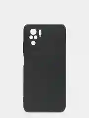 Черный чехол для Xiaomi Redmi Note 10 силиконовый противоударный матовый с бархатом внутри