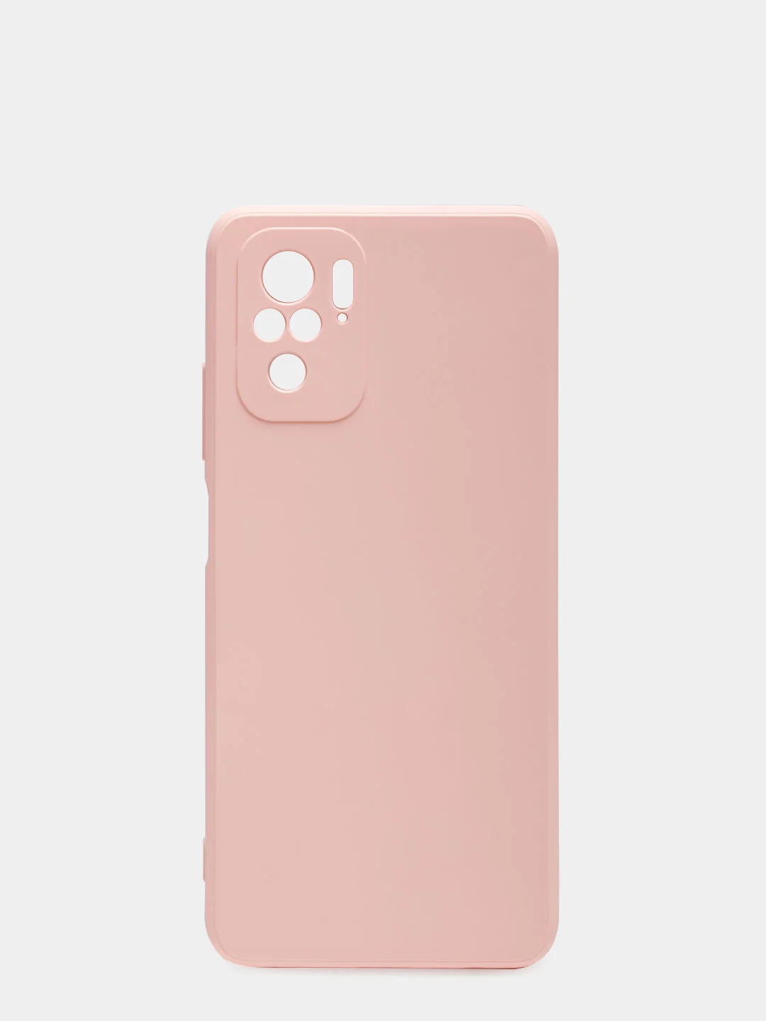 Розовый чехол для Xiaomi Redmi Note 10 силиконовый противоударный матовый с бархатом внутри