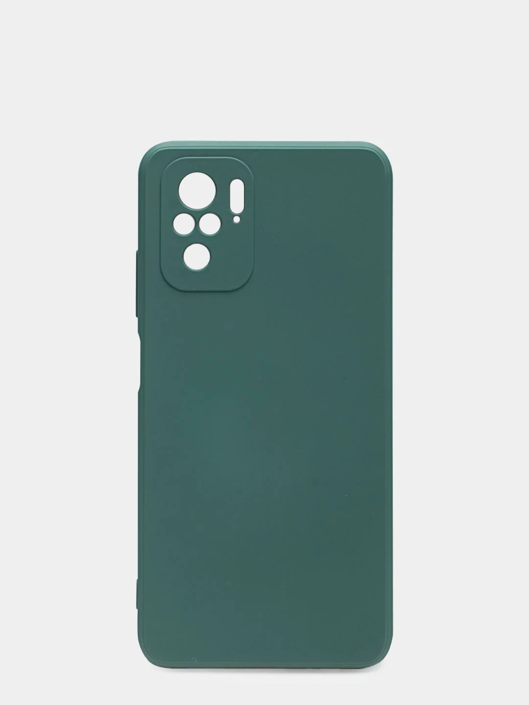 Зеленый чехол для Xiaomi Redmi Note 10 силиконовый противоударный матовый с бархатом внутри