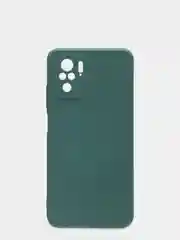 Зеленый чехол для Xiaomi Redmi Note 10 силиконовый противоударный матовый с бархатом внутри