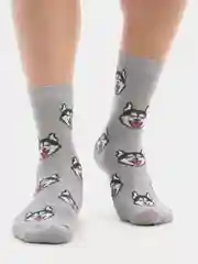 Серый носки Stereo Socks женские с принтом