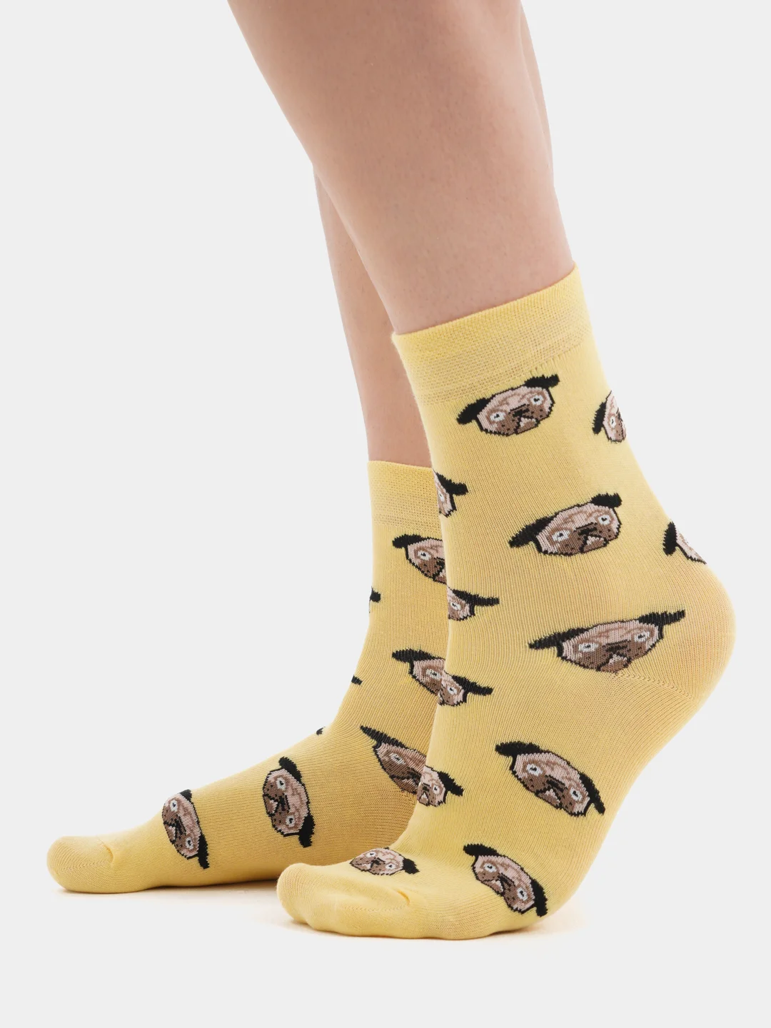 Желтый носки Stereo Socks женские с принтом