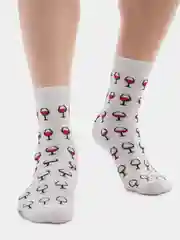 Белый носки Stereo Socks женские с принтом