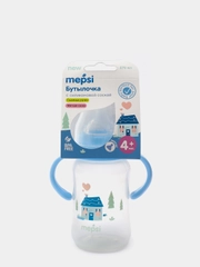 Бутылочка для кормления с ручками MEPSI, 270 мл, 4+ мес, "House", 0225