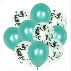 Зеленый воздушные шары  с блестками 10шт