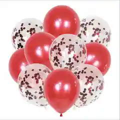 Красный воздушные шары  с блестками 10шт
