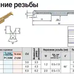 Резец цельный MTR 0615-A60, расточной серии, двухсторонний, PC30M