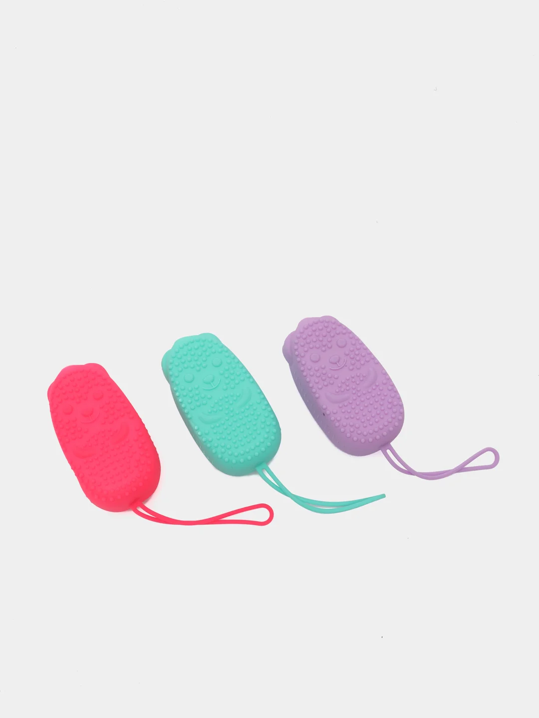 Розовый силиконовая губка/мочалка для душа Bubbles Bath Brush