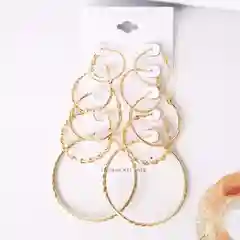 Серьги конго 5 пар, серьги кольца, серьги, круглые серьги, конго, набор сережек