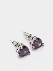 Серьги с камнями в виде сердца