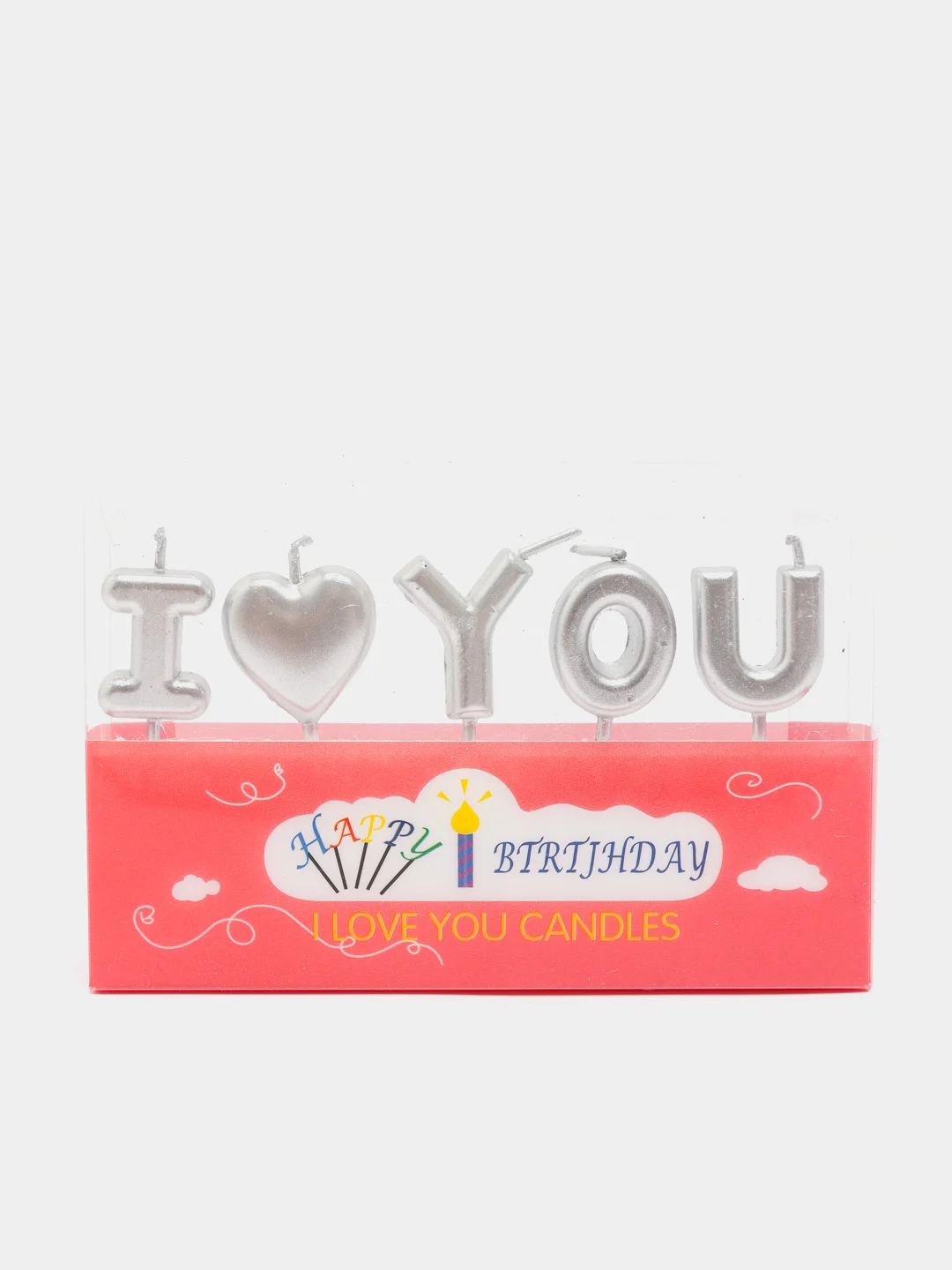Черный свечи для торта "I love you"