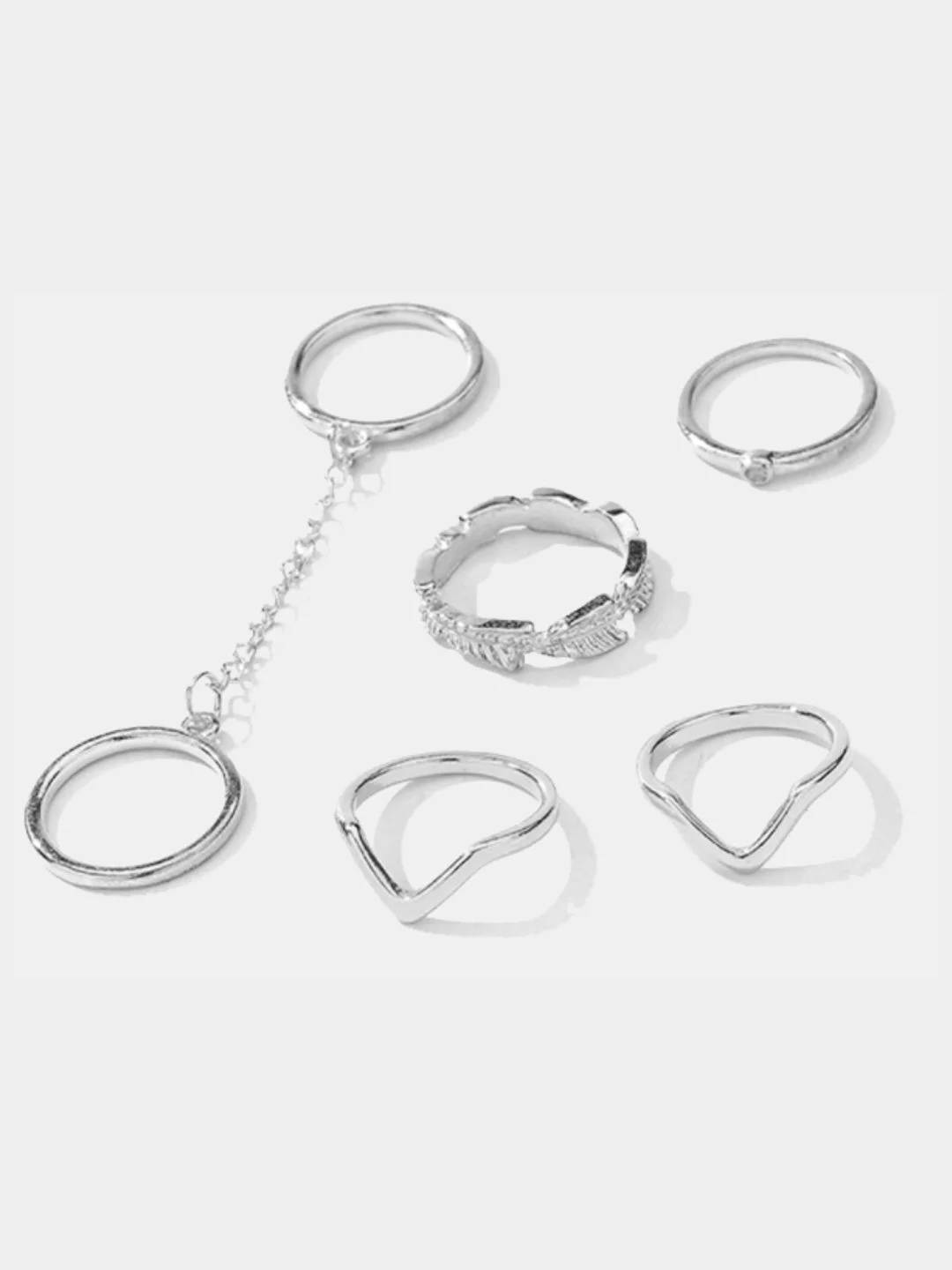 Серебряный комплект из 6 корейских колец