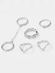 Серебряный комплект из 6 корейских колец