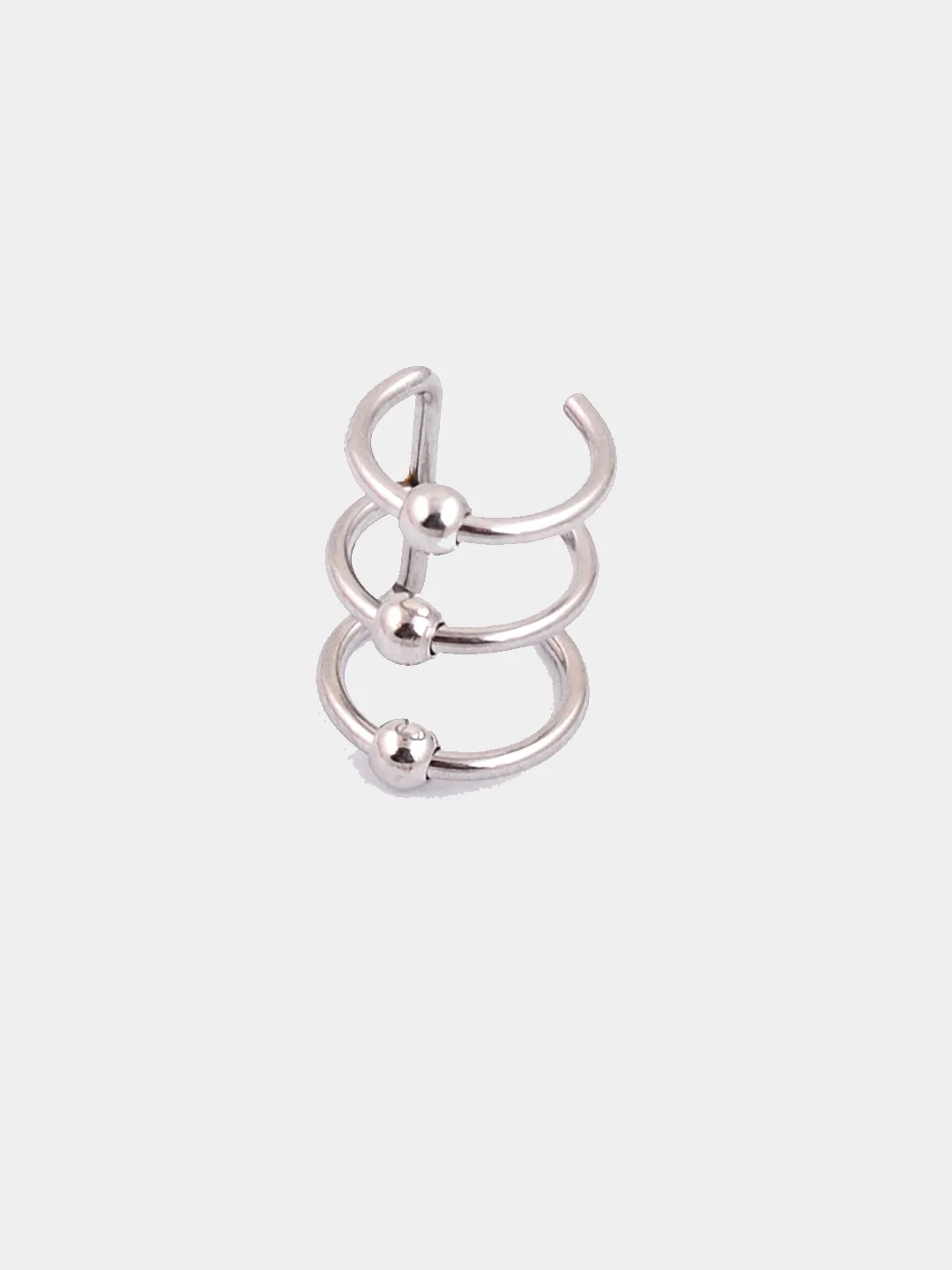Серебряный серьга - кафф, 4 цвета