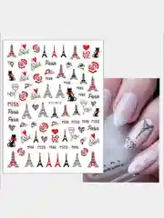 Серебряный наклейки для ногтей, слайдеры