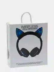 Синий беспроводные наушники с светящимися ушками CAT EAR