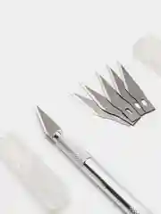 Серебряный нож-скальпель канцелярский с набором запасных лезвий