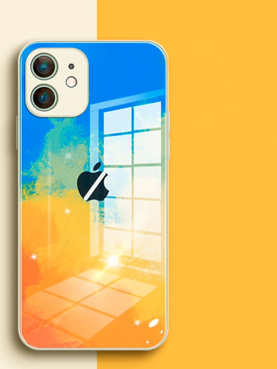 Манго чехол для iPhone (Айфон) 13 со стеклянной панелью