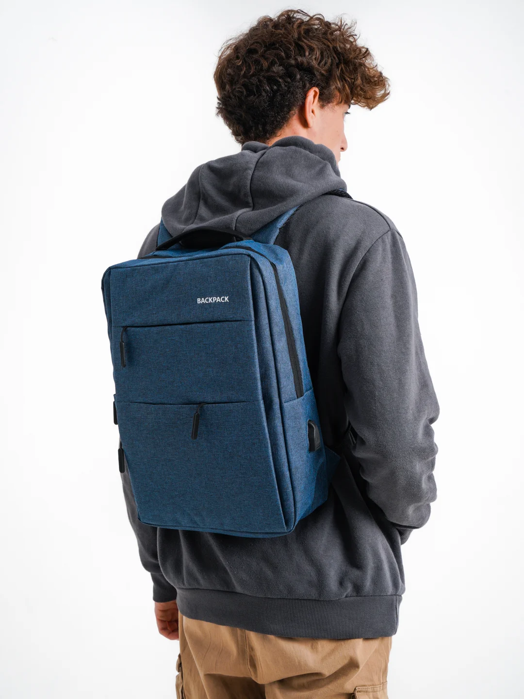 Красный рюкзак "BackPack" унисекс, повседневный прочный городской для ноутбука синий 15"6, 19,5л