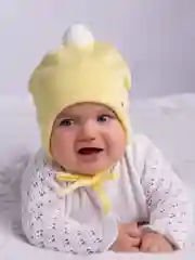 Желтый шапка детская для девочки, с завязками