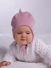 Шапка детская для девочки, с завязками