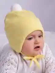 Шапка детская для девочки, с завязками