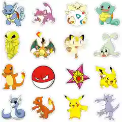 Фуксия стикеры Покемон (Pokemon) 2 вида / Аниме Наклейки