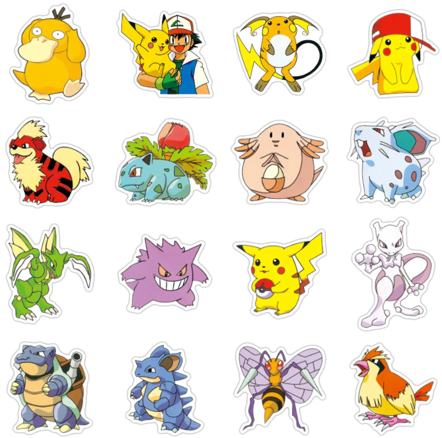 Фуксия стикеры Покемон (Pokemon) 2 вида / Аниме Наклейки