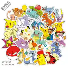 Желтый стикеры Покемон (Pokemon) 2 вида / Аниме Наклейки