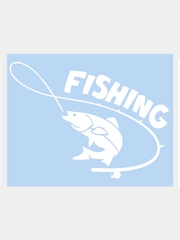 Наклейка на авто "FISHING Рыбак" 20х16см