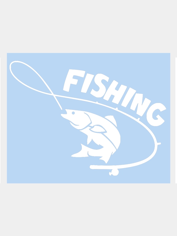 Наклейка на авто "FISHING Рыбак" 20х16см