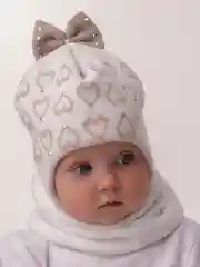 Белый шапка детская , для девочки