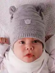 Серый шапка детская для мальчика, шапка для новорожденного