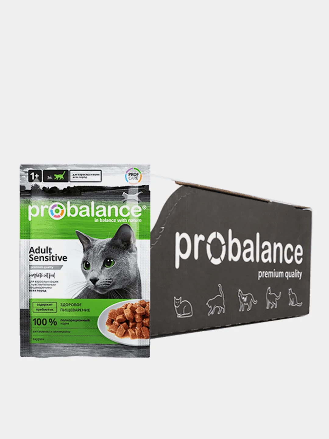 Корм влажный ProBalance "Sensitive", для кошек с чувствительным пищеварением, 25 х 85 г