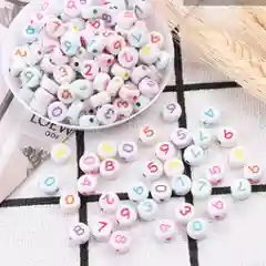 Черный разноцветные акриловые бусины/ Набор для создания украшений