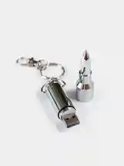 Серебряный патрон-флешка USB 4, 8, 16, 32 гб/ подарочная пуля в реальный размер