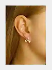 Серьги петля с жемчугом маленькая