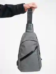 Серый рюкзак "Coalmin" мужской, на одно плечо с USB черный, 4л pkt
