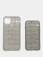 Серый меланж чехол для iPhone (Айфон) 11 силиконовый, синий
