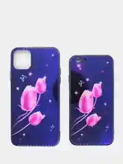 Фиолетовый чехол для iPhone (Айфон) 11 силиконовый, синий