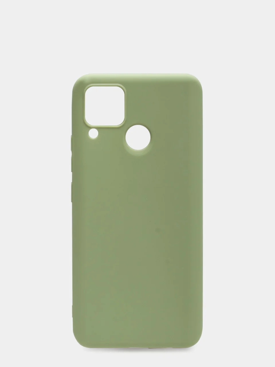Оливковый чехол для Realme C12/C15 силиконовый матовый однотонный