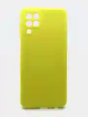 Желтый чехол силиконовый с микрофиброй и защитой камеры для Samsung Galaxy A22 4G (самсунг)
