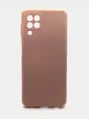 Бежевый чехол силиконовый с микрофиброй и защитой камеры для Samsung Galaxy A22 4G (самсунг)