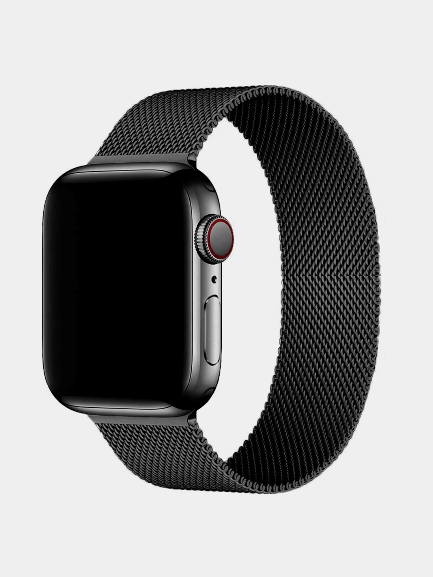 Черный ремешок Миланская петля Apple Watch 1, 2, 3, 4, 5, 6, SE, 7,  38, 40, 41, 42, 44, 45 мм