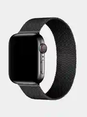 Черный ремешок Миланская петля Apple Watch 1, 2, 3, 4, 5, 6, SE, 7,  38, 40, 41, 42, 44, 45 мм