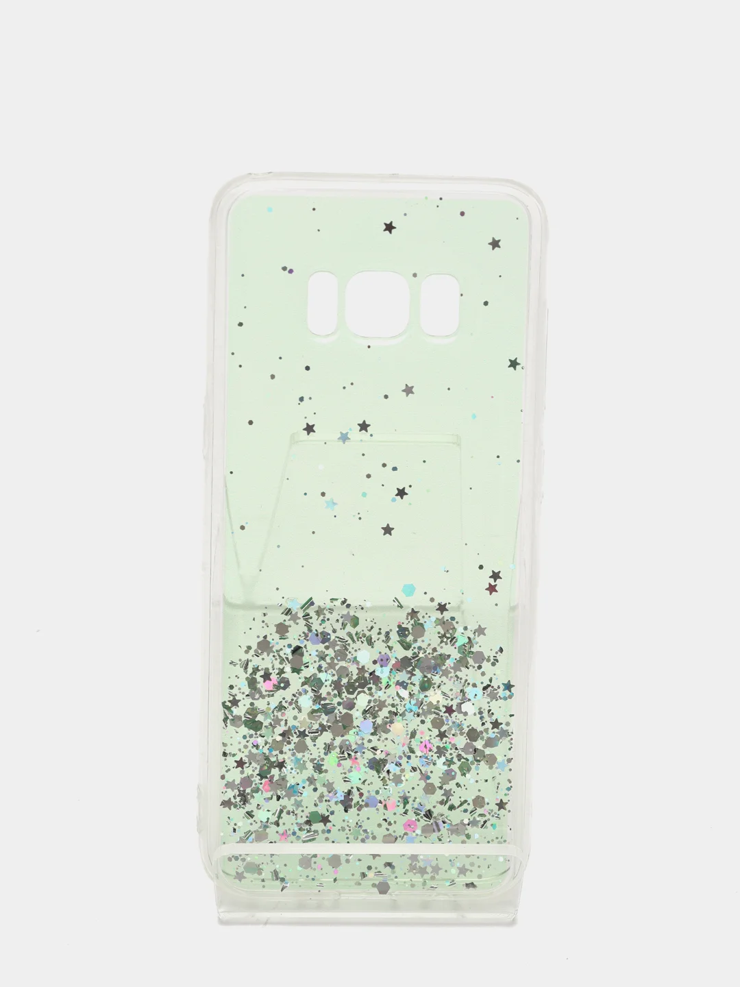 Мятный чехол Samsung Galaxy S20 с блестками силиконовый