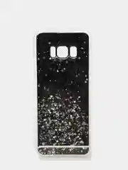 Черный чехол Samsung Galaxy S20 с блестками силиконовый